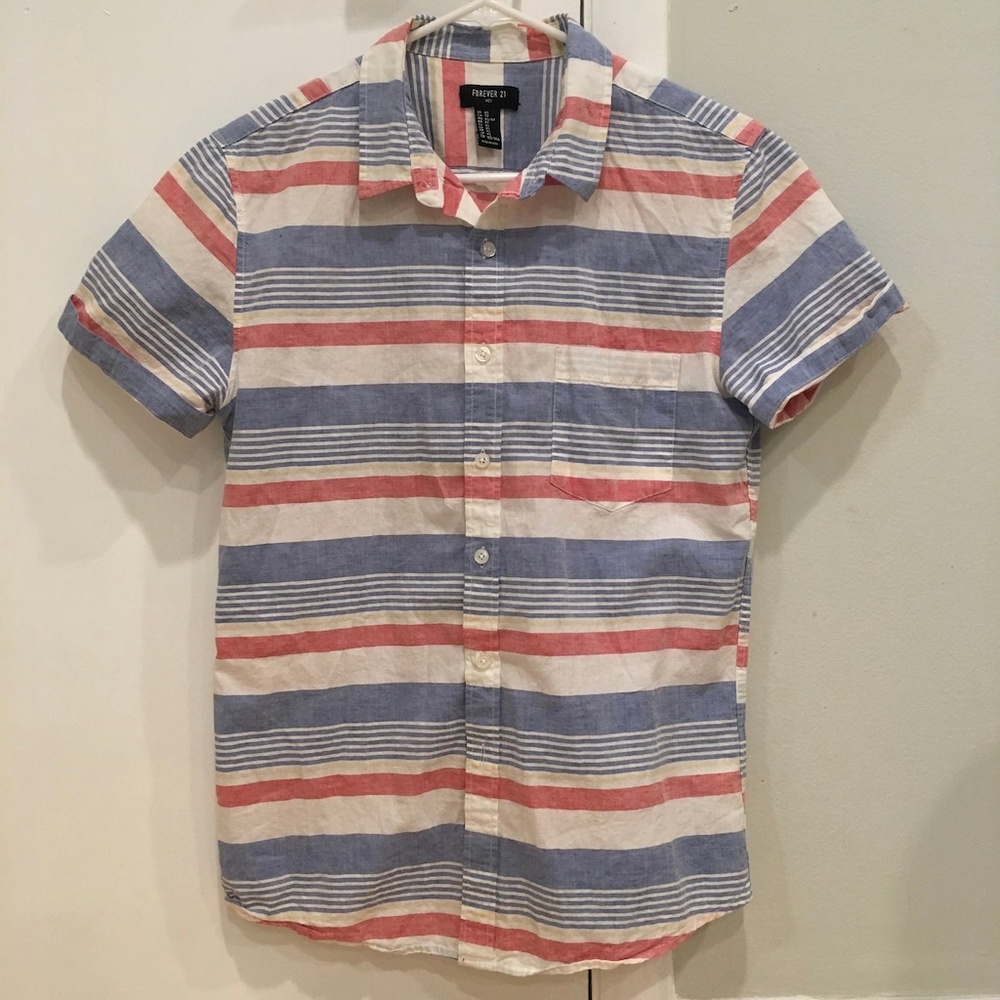 Forever 21, striped short sleeve button-up shirt